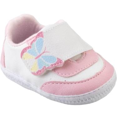 Imagem de Sapatinho para Bebê Menina Tênis Infantil em Tecido Macio 100% algodão (Branco/Borboleta, BR, Bebê, Numérico, 18)