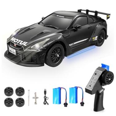 Imagem de Hylukon MN-268 RC Drift Car, 1:16 Scale High Speed 20 KMH Racing Drift Car with Gyro, LED Lights and Drift Tires, 2.4G Hobby RC Cars Gift for Adults and Kids (Black)