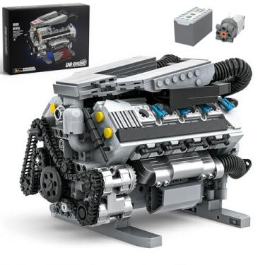 Imagem de Mavo brix V8 Engine Model Kit That Runs, MOC Collectible Mini V8 Engine Building Set with Motor, Home Office Decor, Ideal Gift for 14+ and Adults, Compatible with Lego Set (931 PCS)