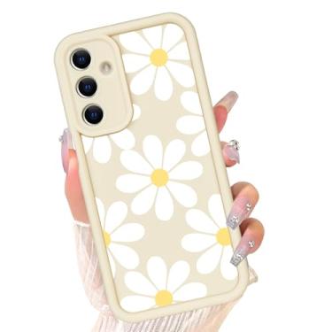 Imagem de xoniery Capa compatível com Samsung Galaxy A35 5G, silicone floral fofo, proteção à prova de choque para idosos e antiarranhões para mulheres e meninas - flor branca