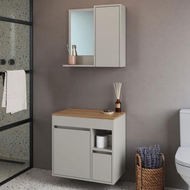 Imagem de Armário de Banheiro Bahamas 2 Portas 1 Gaveta com Espelho Arenas - Art In Móveis