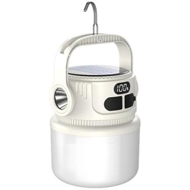 Imagem de Lanterna LED alimentada por USB e solar, luz de acampamento recarregável de 6 modos, lâmpada de emergência portátil pendurada