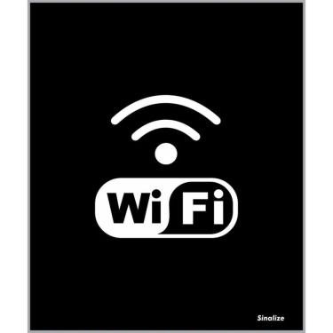 Imagem de Placa De Poliestireno Store Black 15x18cm Wifi - Blk07 - Sinalize