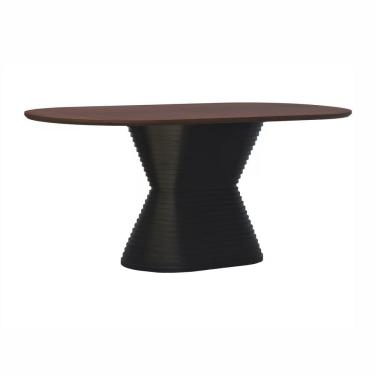Imagem de Mesa De Jantar Apollo Tampo Oblongo 180x90cm Preto-amêndoa