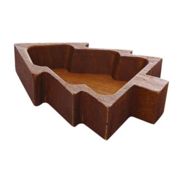 Imagem de Ioensy Bandeja de servir para árvore de Natal, prato de servir, louça prática, prato de madeira para lanche, decoração de Natal para sobremesa, frutas, Marrom