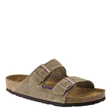 Imagem de Birkenstock Sandália masculina Arizona de couro macio Amalfi, Camurça acastanhada, 13-13.5 Narrow