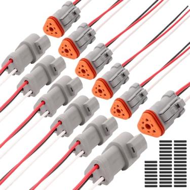 Imagem de CNHAIHD Conector Deutsch à prova d'água, 18 AWG DT conector elétrico automotivo conectores de fio macho e fêmea para carro, caminhão, barco, conector Dt (3 pinos 6 kits)
