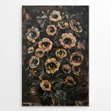 Imagem de Pôsteres góticos botânicos arte de parede gótica vitoriana bruxa escura cottagecore quarto decoração de casa impressão em tela macabra colagem surreal imagens florestcore pintura para quarto 30,5 x