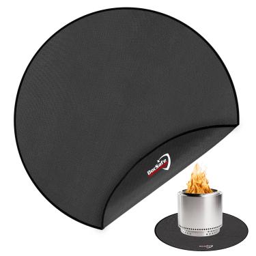 Imagem de DocSafe Tapete redondo para fogueira de 106,7 cm, 4 camadas à prova de fogo, à prova de fogo, protetor de lareira interno com isolamento térmico para decks, pátios, grama, defumador de churrasco