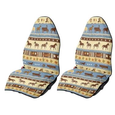 Imagem de Capa de toalha de assento de carro de cavalo ocidental asteca após academia protetor de assento de carro para veículo SUV, sedã, caminhão, substituição, toalha de corrida atlética para caminhadas