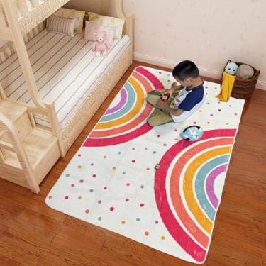 Imagem de ZCVAcom Tapete macio para brincar de rastejar, tapete lavável para crianças pequenas, antiderrapante, tapete infantil para sala de aula, sala de estar, sala de jogos, sala de aula, banheiro (rosa, 180