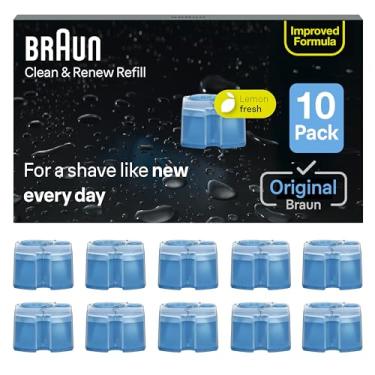 Imagem de Braun Cartuchos de recarga Clean & Renew CCR, solução de substituição de limpador de barbeador para sistema de limpeza e carregamento, pacote com 10