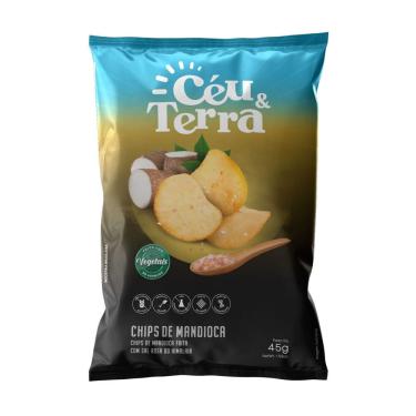 Imagem de Chips de Mandioca Céu & Terra com Sal Rosa do Himalaia 45g