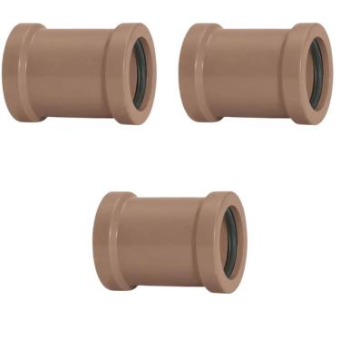 Imagem de Luva De Correr 40Mm Pvc Encanamento Conexão Kit 03 Un