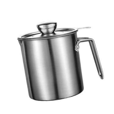 Imagem de YWJLQH Coador de óleo em aço inoxidável, multiuso, prático, fácil de usar, portátil, com tampa e alça, S