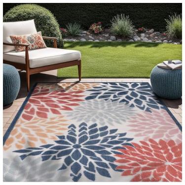 Imagem de SPXMQSS Tapetes de área externa antiderrapantes para jardim, resistente ao desgaste, fácil de limpar para acampamento, deck, varanda, piquenique, quintal B 160 x 230 cm