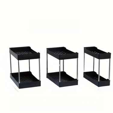 Imagem de Organizador Multiuso 2 Andares em Plástico – Prateleira para Banheiro, Cozinha e Armário, Durável, Compacto e Fácil de Montar(ALEATORIO,KIT 3 (PEQUENO+MEDIO+GRANDE))