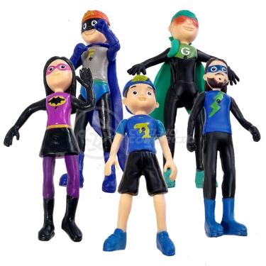 Imagem de Kit 6 Bonecos 13Cm Luccas Neto E Sua Turma Super Boy Com Som