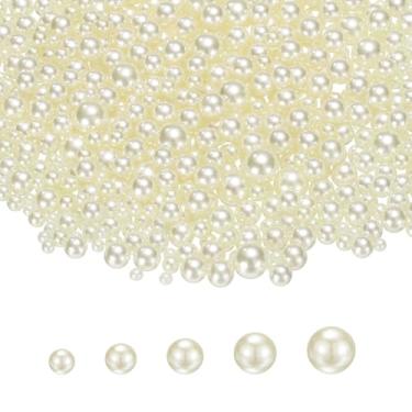 Imagem de PATIKIL 1000 peças de pérolas sem orifícios, mini pérola sintética redonda de 3 mm, 4 mm, 5 mm, 6 mm, 8 mm, para arte, artesanato, joias, preenchimento, vaso de unhas, aniversário, festa de casamento