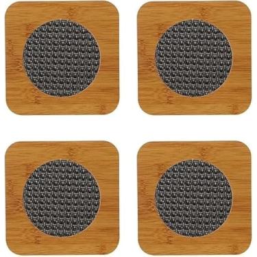 Imagem de Suporte de Panelas em Bambu, Base Quadrada para Proteção de Mesa, Descanso para Travessas e Copos