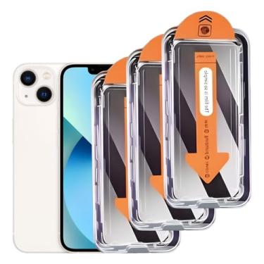Imagem de Pacote com 3 protetores de tela antiespião de privacidade fosco para iPhone 16e/13/13 Pro/14 (6,1 polegadas), vidro temperado 9H, antirreflexo, cobertura total, antiimpressões digitais, remoção
