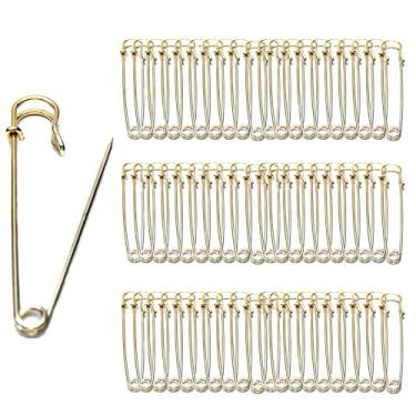 Imagem de 60 pinos de segurança grandes, pinos de segurança de aço resistente de 5 cm para roupas, cobertores, artesanato, saias, saias curtas, couro, lona e lã, etc. (dourado)