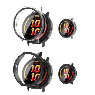 Imagem de Pacote com 2 capas para Garmin Bounce 2, capa protetora NOUKAJU para relógio inteligente, película de vidro temperado 9H integrada, PC rígido, fácil de instalar, protetor de tela para relógio