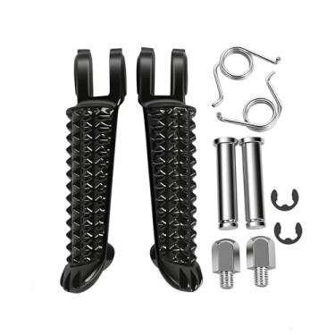 Imagem de Cabo de apoio de pé frontal HDMT preto com apoio de pé para pés Yamaha YAMAHA YZF R6 1999-2012 YZF R1 1998-2014 R6S 2003-2008 YZF apoio de pé para motocicleta