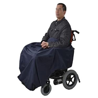 Imagem de YYBOES Cobertor para cadeira de rodas, capa de proteção de inverno impermeável de poliéster com sacos de armazenamento para pés/joelhos, capa aconchegante à prova de vento para idosos e adultos