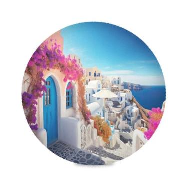 Imagem de Wassud Tapetes de mesa redondos de casa de praia para cozinha e jantar, tapetes laváveis, resistentes ao calor, decoração de mesa 39 cm