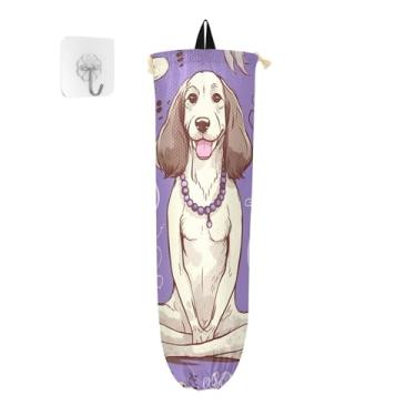 Imagem de xigua Suporte de parede para saco de plástico para cães de ioga com cordão, pacote com 2, organizador de sacolas de compras reutilizáveis para bolsas, meias, roupas íntimas e gravatas