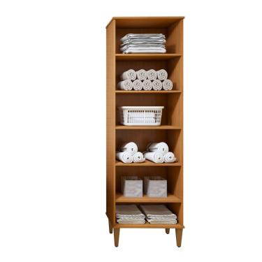 Imagem de Armário Multiuso Aracaju 5 Prateleiras - Kaiki Móveis Nature/off White