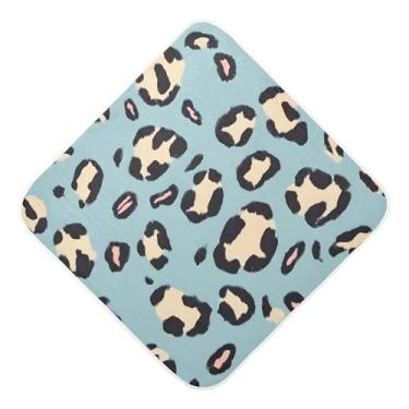 Imagem de Toalhas de bebê com capuz ultra macias absorventes toalhas de banho de algodão musselina com estampa de leopardo para recém-nascidos e bebês 89 x 89 cm