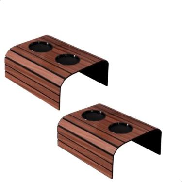 Imagem de kit 2 Esteira com 2 Porta Copo Apoio de Braço para Sofá (Caramelo)