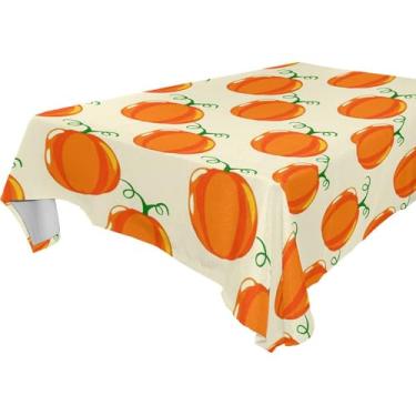 Imagem de Burbuja Toalha de mesa de abóboras de Halloween, toalha de mesa quadrada anti-rugas, grossa para decoração de jantar, cozinha, festa, 137 x 137 cm
