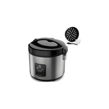 Imagem de Panela de Arroz Elétrica, Aço Inoxidável, 10 Xícaras, 700W, Antiaderente, Sistema de Aquecimento Automático, 127V, 25x26cm