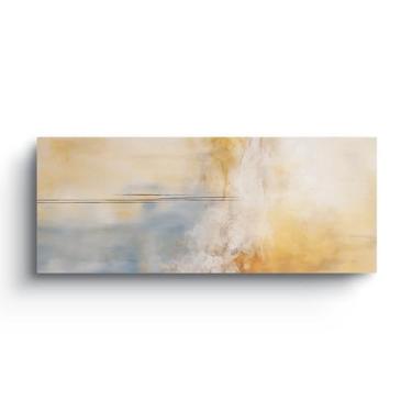 Imagem de Quadro Decorativo Abstrato Moderno em Tons Pastel, Arte de Parede Minimalista, 100x40 Centímetros