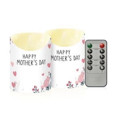 Imagem de Wassud Pacote com 2 velas sem chama de cravos e corações com controle remoto, velas realistas cintilantes com temporizador, velas decorativas para Natal, casamento, festa, decoração de casa pequena