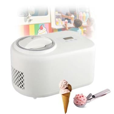 Imagem de MáQuina De Fazer Sorvete E Iogurte AutomáTica Com Compressor Integrado,Sem Necessidade De Pré-Congelamento,4 Modos De OperaçãO,Lcd E Temporizador Para Sorvetes E Gelatos Cremosos