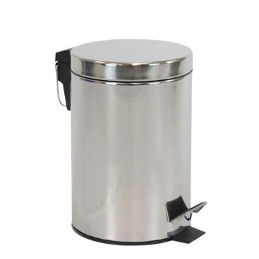 Imagem de Lixeira Em Inox Polido Redonda Com Pedal 3 Litros - Mood