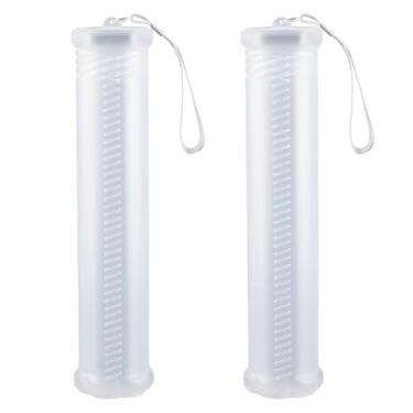 Imagem de GORGECRAFT Estojo de plástico extensível, 2 peças, longo, translúcido, comprimento ajustável, pincel de pintura, aquarela, porta-canetas, organizador de tubos, recipiente para pincéis de maquiagem