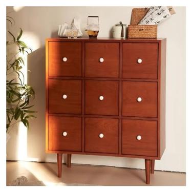 Imagem de Cômodas Cômoda com alças de cerâmica café Vintage Aparador Organizador quarto