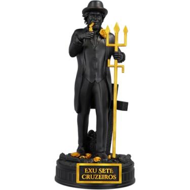 Imagem de Estátua Exu Sete Cruzeiros Umbanda Candomblé (Cor Aurum Noctis)
