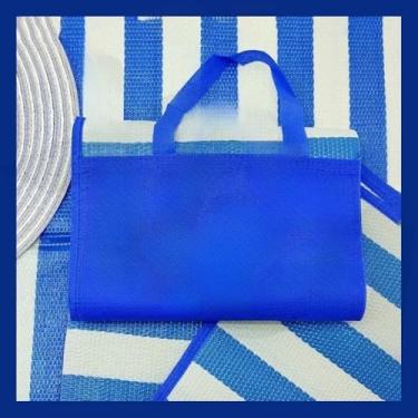 Imagem de Esteira De Praia Dobravel Vira Bolsa Camping Piquenique(AZUL)