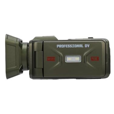 Imagem de Asixxsix 4K Video Camera Camcorder, 2500mAh 64MP Vlogging Camera 18X Digital Zoom, 3.0 Inch Rotating Screen, WiFi, USB Interface, Digital Camera for Growth Recording, Travel (GREEN)