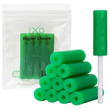 Imagem de IXO Aligner Seater Chewies para alinhadores invisaligners, aroma de menta, pacote a granel em saco resselável (10 peças) (verde)