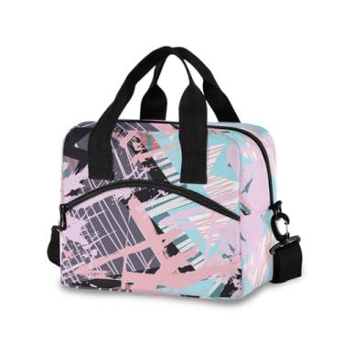 Imagem de Joisal Lancheira térmica Street Urban abstrata para mulheres e homens, lancheira térmica para crianças/adultos