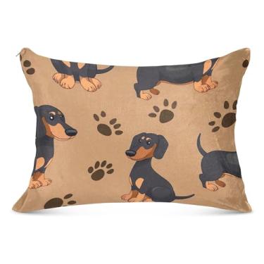 Imagem de Cute Dachshund Dogs Grande Fronha Decorativa com Zíper Longa King Queen Tamanho Padrão Fronhas Cama Bonita Presentes de Vida Saudável, Tamanho do Corpo, 53 cm x 137 cm