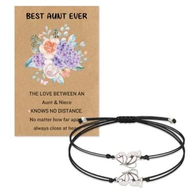 Imagem de Dayofun Presentes para tia - Pulseira de presente de sobrinha para o Dia das Mães, aniversário, Natal, Dia dos Namorados, 18cm, Sem Pedra Preciosa