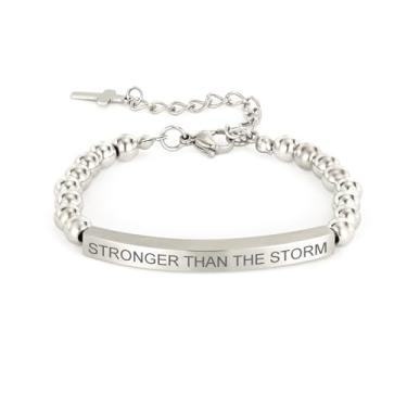 Imagem de cusurlove Pulseira cristã inspiradora para mulheres, joia de cruz de contas de aço inoxidável com versículo da Bíblia, presente de fé religiosa para mãe, filha, irmã, amiga, One Size, Aço inoxidável